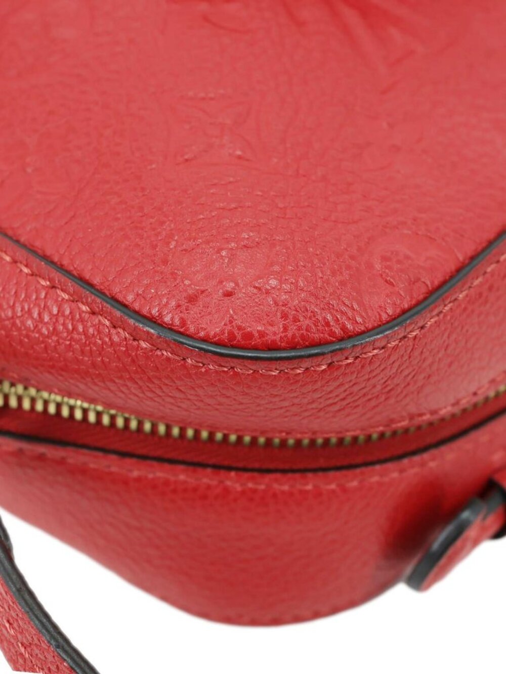 Louis Vuitton Saintonge Monogram Empreinte Leather Crossbody Bag Red - Picture 6 of 13